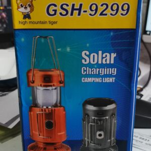 GSH-9299 Solar Camping Lantern | Rechargeable LED Emergency Light | USB Mobile Power Bank | 6 LED + COB Flashlight